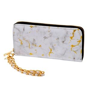 Gold Marble White Wristlet Wallet - NWT